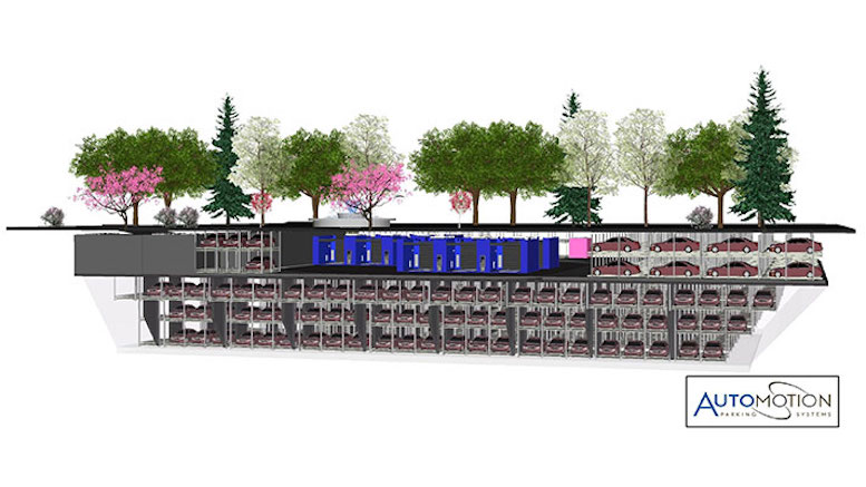 Parcare subterană, construită sub un parc. FOTO automotionparking.com