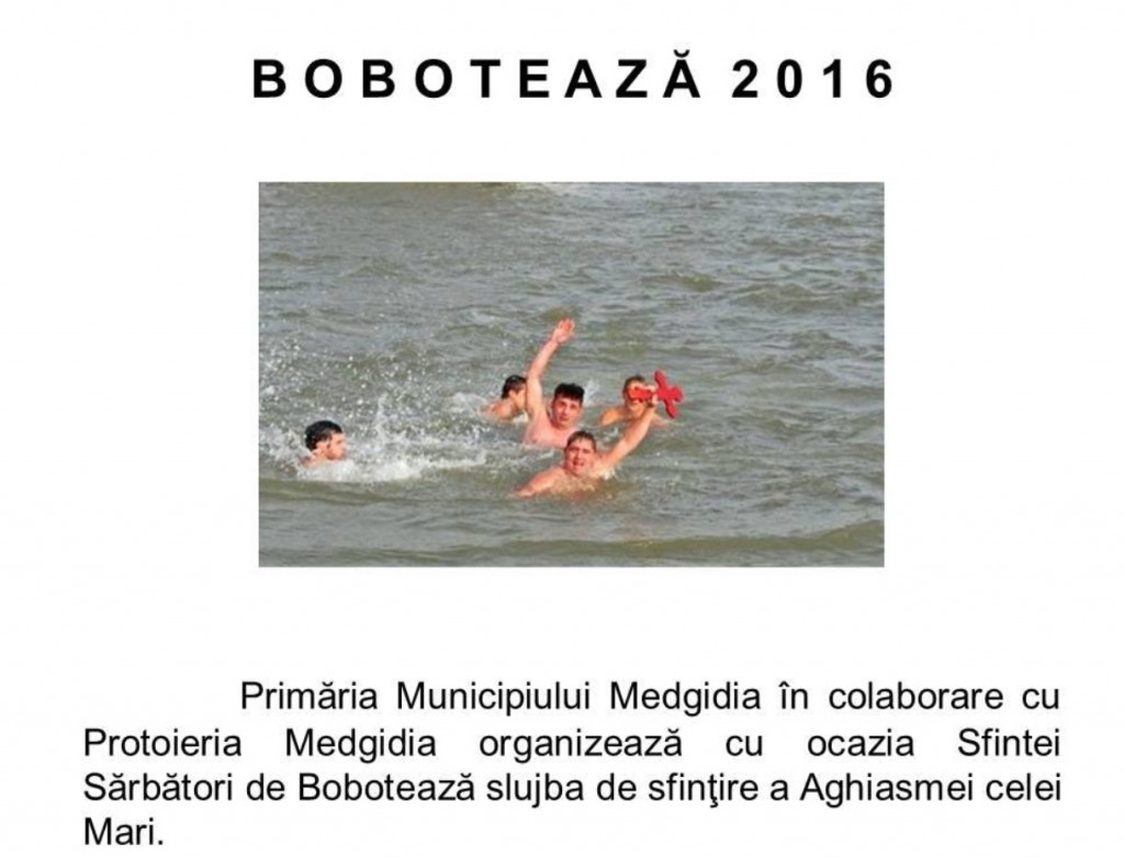 Boboteaza organizată de Primăria Medgidia. FOTO Facebook