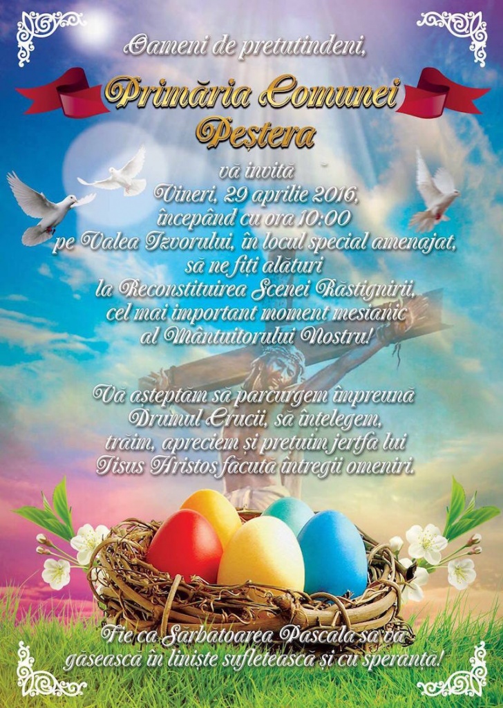 Scena răstignirii lui Iisus în comuna Peștera