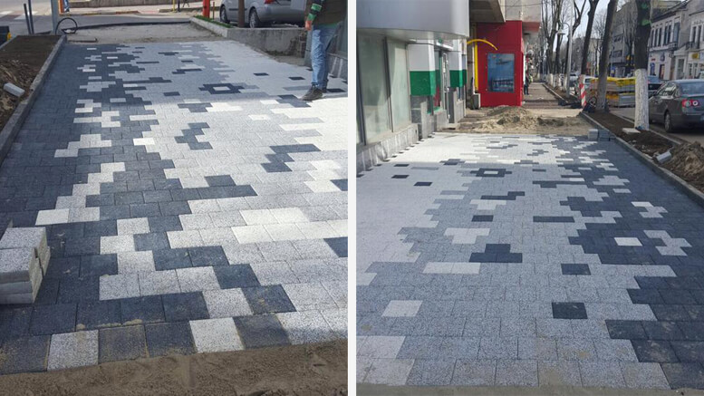 Trotuare pixelate la Constanța. FOTO V.M.