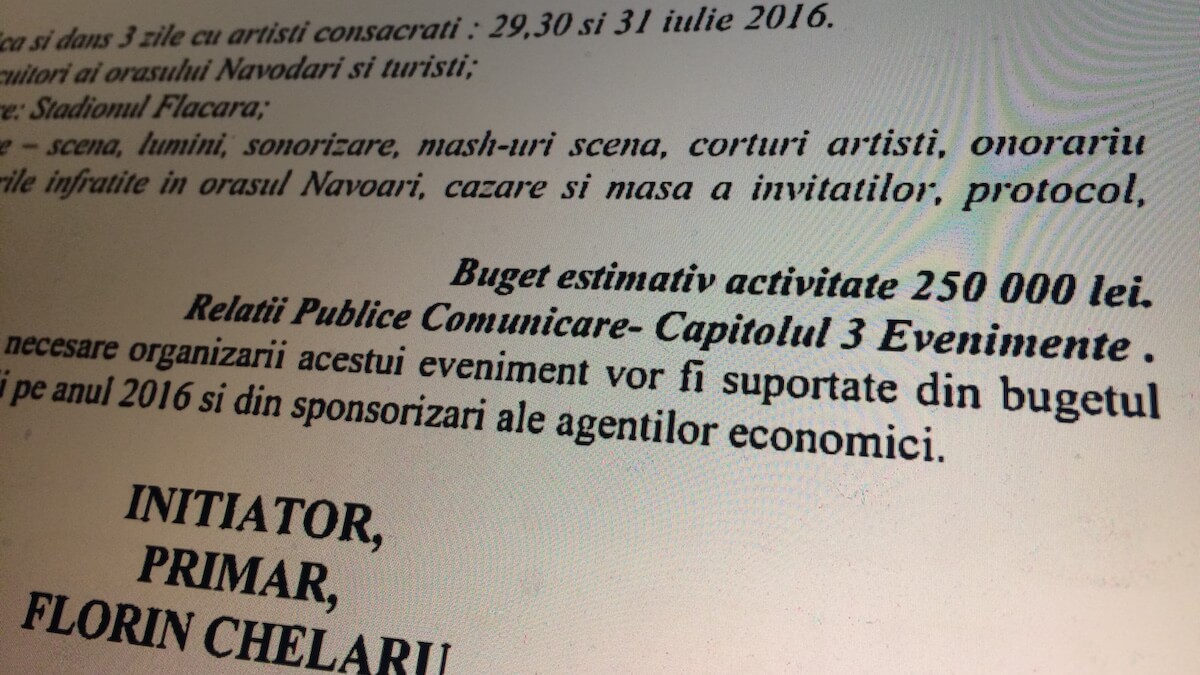 Bugetul modificat pentru "Zilele orașului Năvodari"