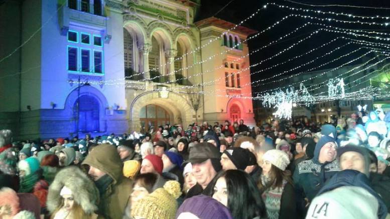 Revelionul din Piața Ovidiu. FOTO Jandarmeria Constanța