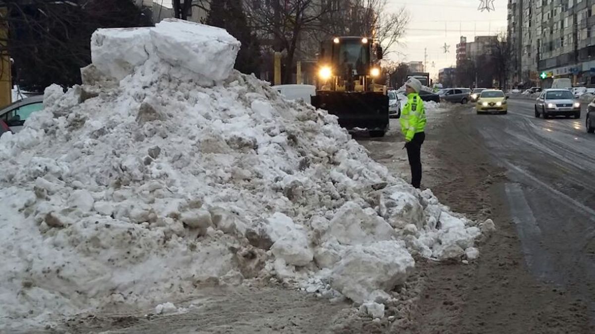 Zăpezi în orașul Constanța