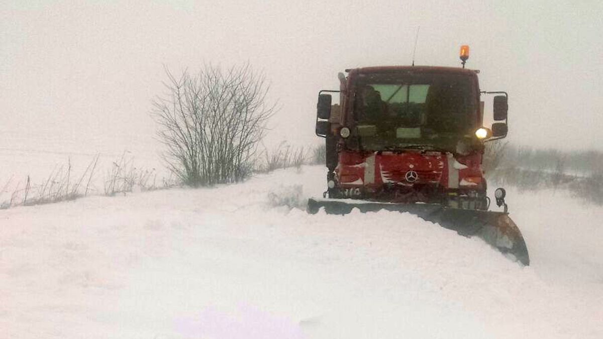 Zăpadă pe drumurile județului Constanța. FOTO Comandamentul de Iarnă