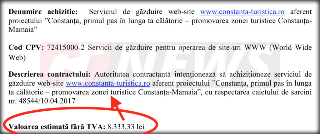 Licitație pentru găzduire Constanța Turistică. FOTO CTnews.ro