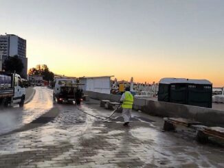 O nouă acțiune de dezinfecție în stațiunea Mamaia. FOTO Primăria Constanța