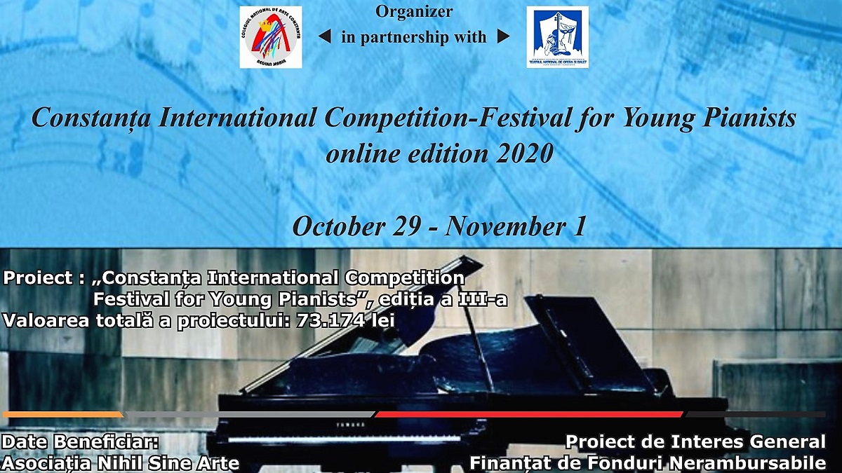 Începe „Constanța International Competition – Festival for Young Pianists”, un concurs internațional pentru tinerii pianiști