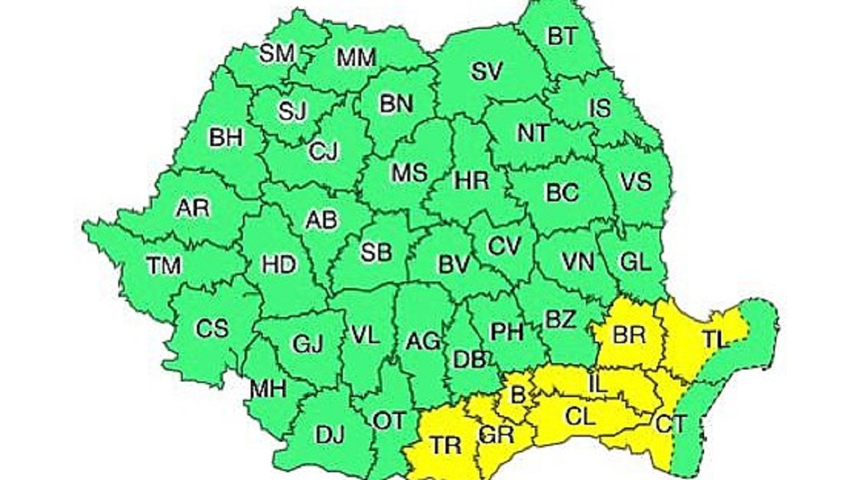 Cod Galben de vânt și ninsori pentru județul Constanța, de sărbătoarea Sfântului Andrei