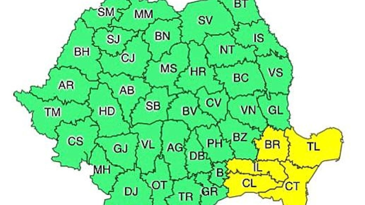 Județul Constanța se află sub Cod Galben de ploaie