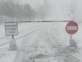 iarnă, zăpadă, viscol, drum închis