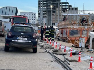 Locul în care a fost găsită persoana decedată în Portul Tomis. FOTO ISU Dobrogea