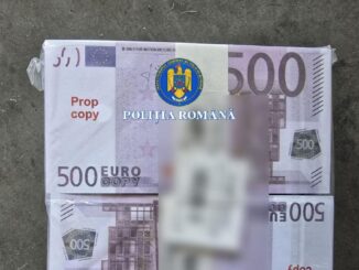Bancnotele false erau recuzită de film. FOTO Poliția Română