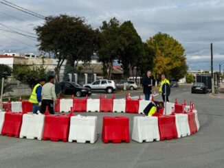 Noul sens giratoriu de la intersecția străzilor Constanței și Rândunelelor. FOTO Facebook Florin Chelaru
