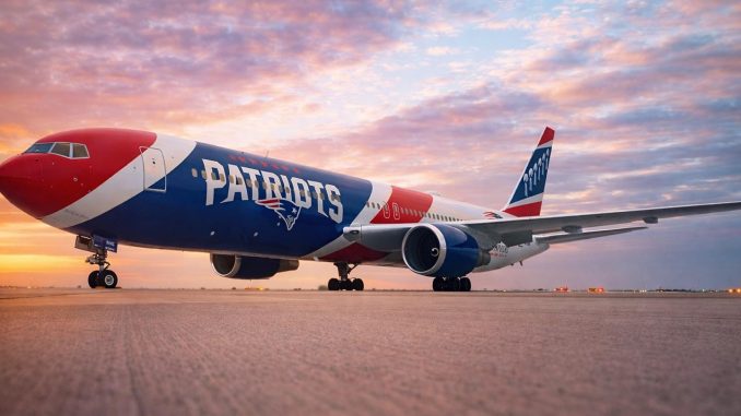 Aeronava New England Patriots, pe aeroportul Constanța. FOTO AIMK